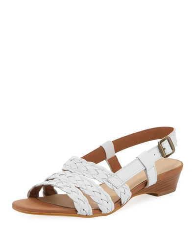 Sesto Meucci Gia Woven Leather Slingback Sandals, White