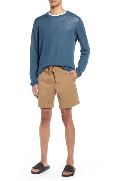 Vince Slim Fit Utility Shorts In Camel