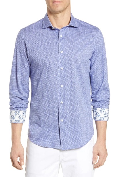 Bugatchi Regular Fit Cotton Shirt In Air Blue