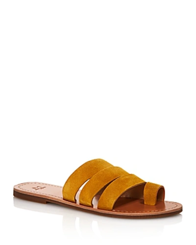 Marc Fisher Ltd Women's Rilee Flat Slide Sandals In Yellow Suede