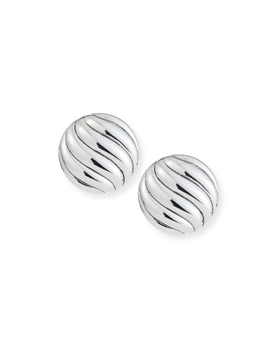 David Yurman Cable Stud Earrings, 19mm In Silver