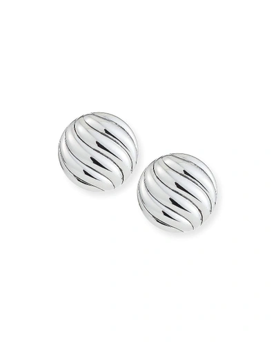 David Yurman Sculpted Cable Stud Earrings In Sterling Silver