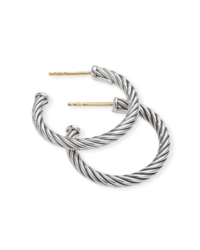 David Yurman Women's Cable Hoop Earrings In Sterling Silver In Gold/silver