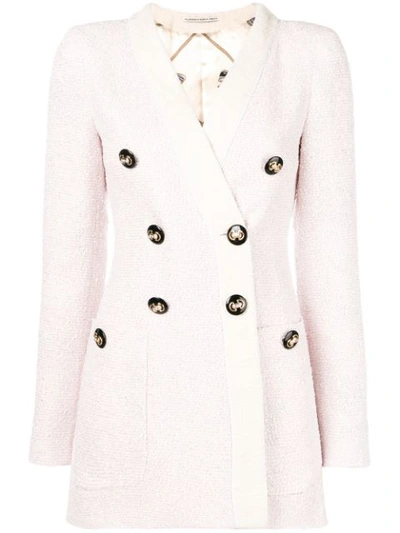 Alessandra Rich Metallic Bouclé-tweed Jacket In Pink