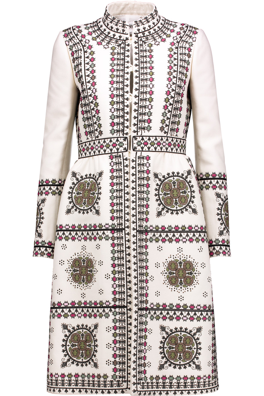 Valentino Embroidered Wool And Silk-blend Coat | ModeSens
