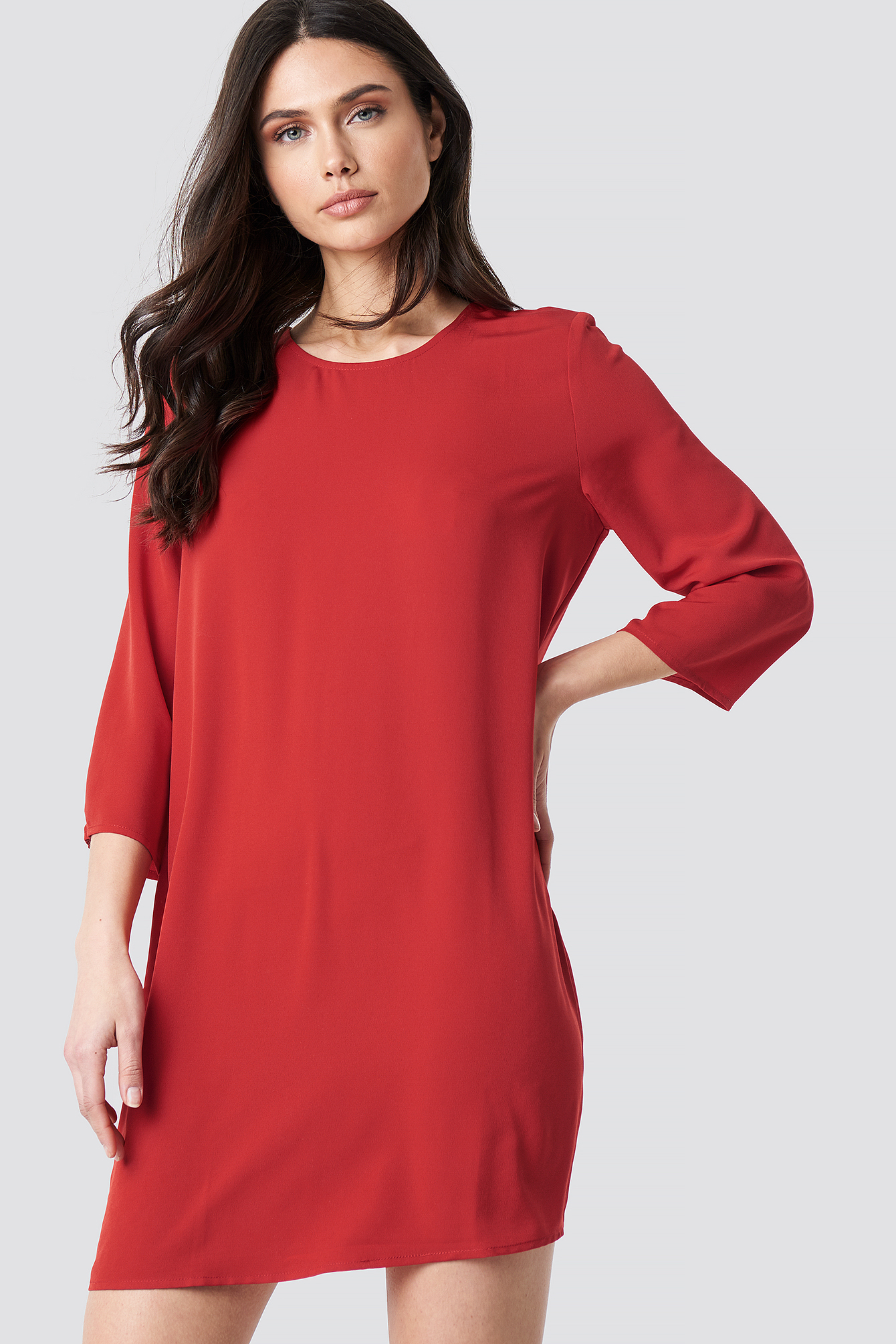 Na-kd Drop Waist Mini Dress - Red In Fiery Red | ModeSens