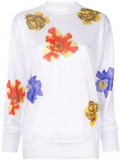 Toga Floral-print High-neck Blouse In White