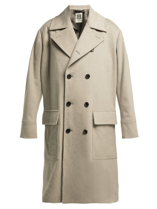 Connolly Double-Breasted Wool Coat In Beige | ModeSens