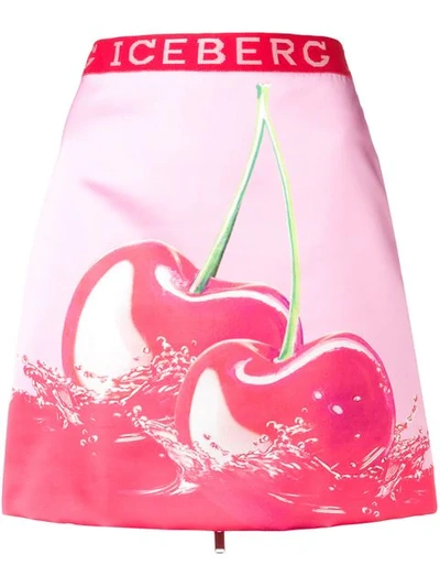 Iceberg Cherry Logo Skirt In Pink