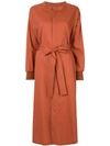 Frei Ea Belted Shirt Dress In Brown