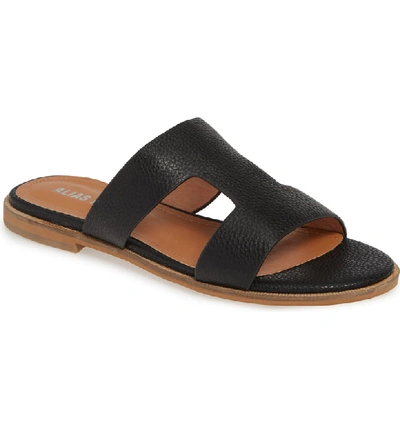 Alias Mae Thaia Cutout Slide Sandal In Black Leather