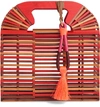 Vince Camuto Bayne Bamboo Handbag - Red In Paprika Multi