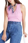 Madewell Whisper Cotton V-neck Tank In Light Petunia Pink