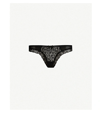 Agent Provocateur Mercy High-rise Stretch-lace Thong In Black