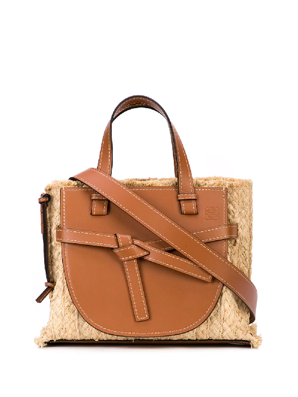 loewe woven raffia tote