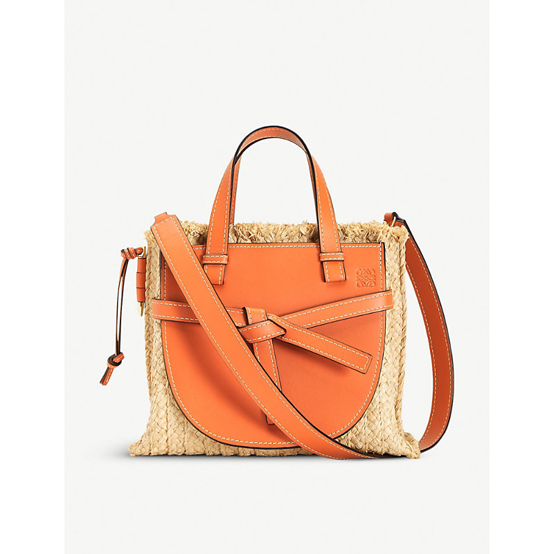 loewe woven raffia tote