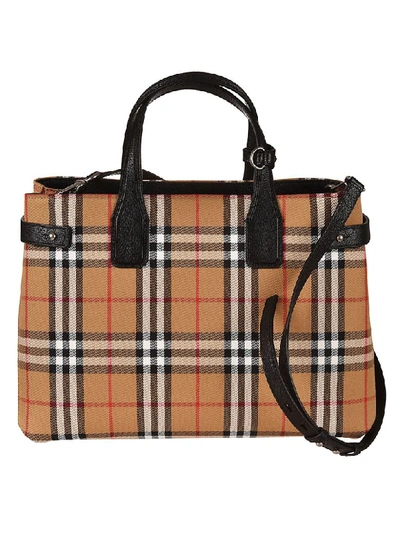 Burberry Vintage Check Tote In Black