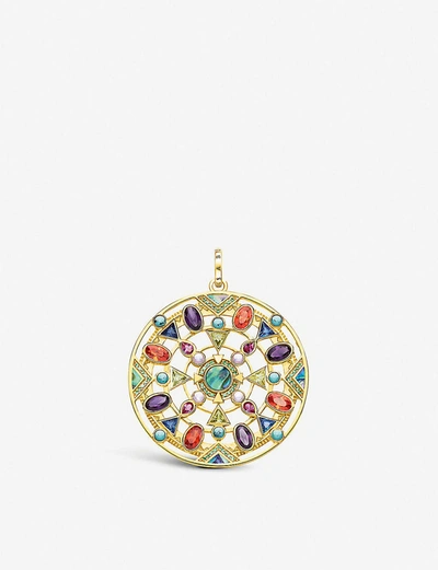 Thomas Sabo Paradise Colours 18ct Yellow Gold-plated Gemstone Pendant In Multi-coloured