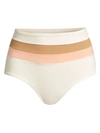 L*space Portia Striped Bikini Bottom In Cream Camel