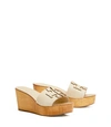 Tory Burch Ines Wedge Slide In New Cream/gold