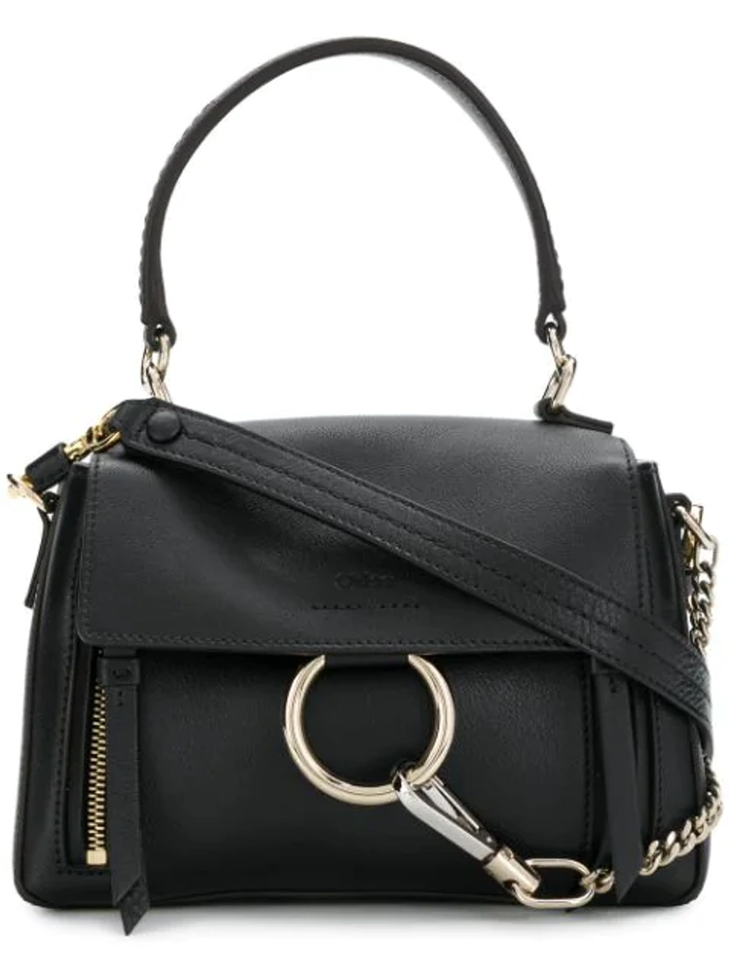 Chloé Small Faye Day Leather Shoulder Bag In Black ModeSens