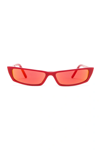 Acne Studios Agar Sunglasses In Red & Orange Mirror