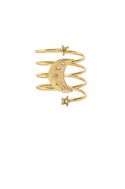 Luv Aj The Celestial Spiral Ring In Metallic Gold.
