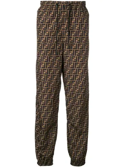 Fendi Ff Logo Track Pants In Green