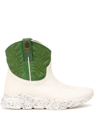 Texas Robot Western Sneaker Boots In White