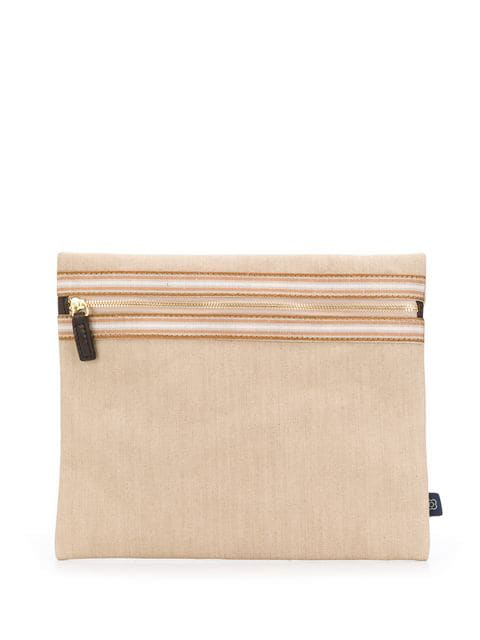 black and beige clutch bag