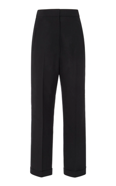 Jacquemus Cropped Wool Straight-leg Pants In Black