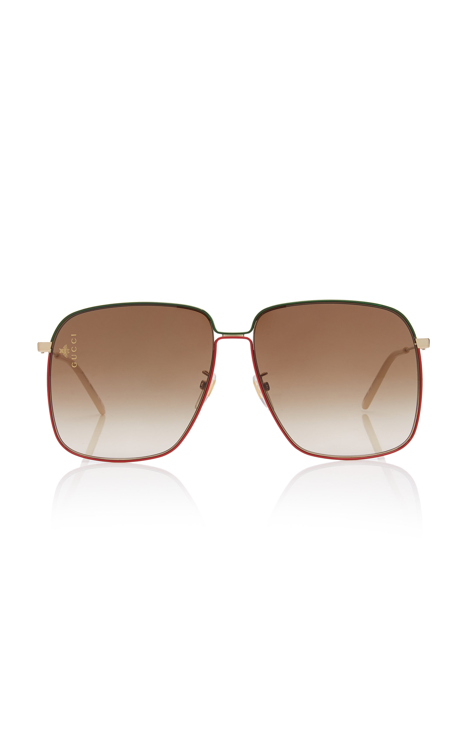 gucci brown square oversized sunglasses