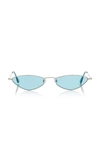 Andy Wolf Eliza Sun Oval-frame Metal Sunglasses In Blue