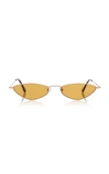 Andy Wolf Eliza Sun Oval-frame Metal Sunglasses In Brown