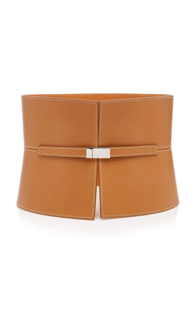 Maison Vaincourt Exclusive Leather Corset Belt In Brown