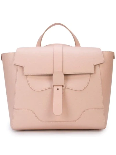 Senreve Midi Maestra Convertible Textured-leather Shoulder Bag In Blush