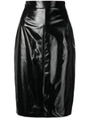 N°21 Silk & Vinyl Pencil Skirt In Black