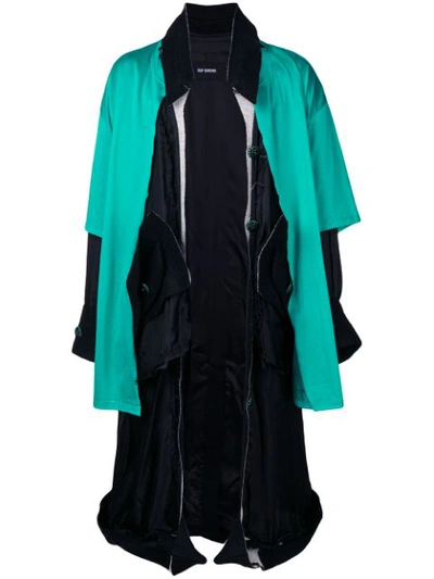 Raf Simons Deconstructed Lining Coat In Green