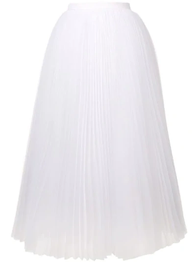 Ermanno Scervino Flared Pleated Skirt In White