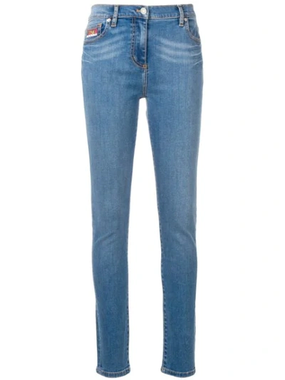 Kenzo Bamboo Tiger Skinny Jeans In Blue