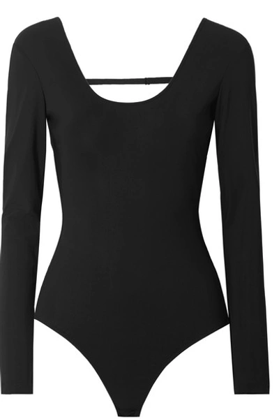 Tibi Stretch-jersey Bodysuit In Black