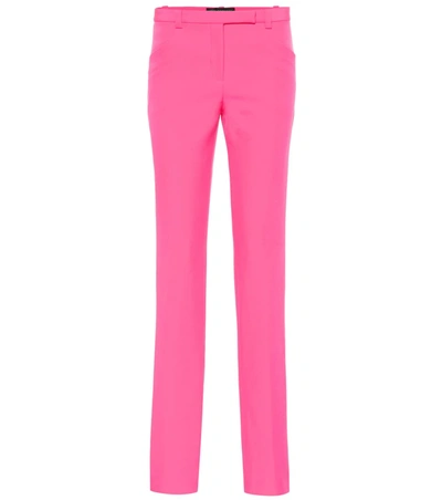 Versace Neon Cady Straight-leg Pants In Pink