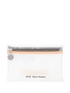 Mm6 Maison Margiela Sheer Logo Make Up Bag In White