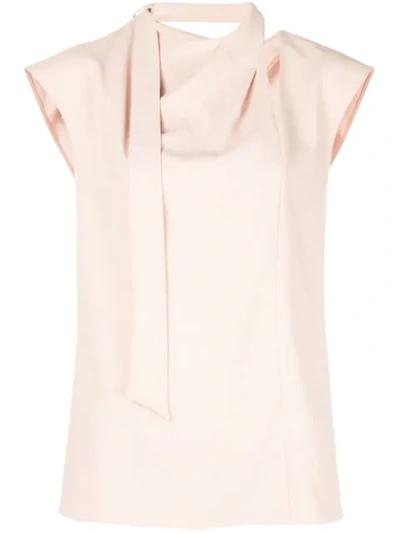 Tibi Tie Neck Top In Pink