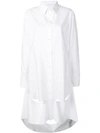 Maison Margiela Cutout Detail Cotton Shirtdress In White