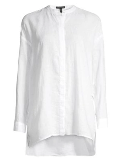 Eileen Fisher Organic Linen Blouse In White