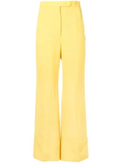 Sara Battaglia Bootcut Trousers In Yellow