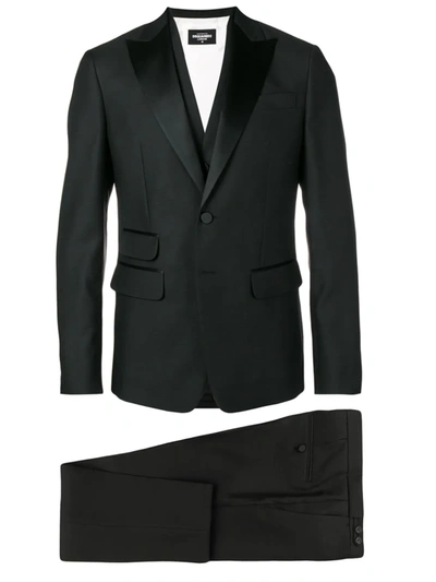 Dsquared2 Formal Three Piece Suit In Black