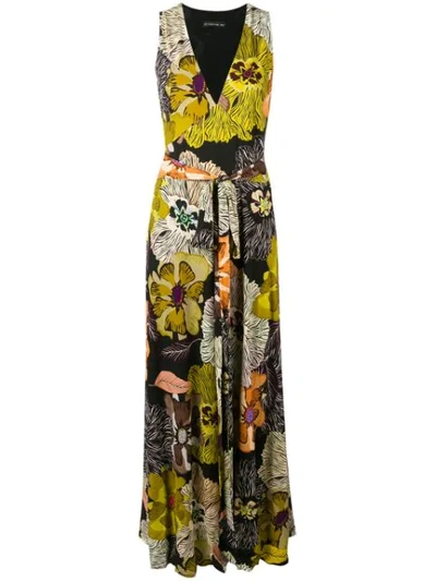 Etro Sleeveless Floral Maxi Dress In Brown