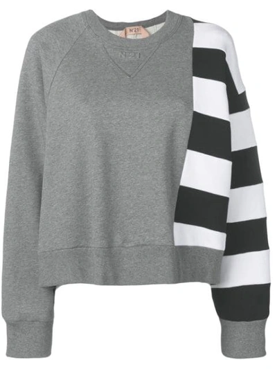 N°21 Stripe Detail Sweatshirt In 8963 Grey